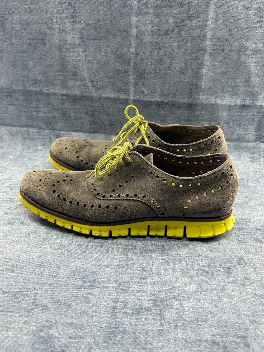 Cole Haan Zerogrand wingtip Oxford  lace up men’s 10.5M grey green suede modern - Picture 3 of 12